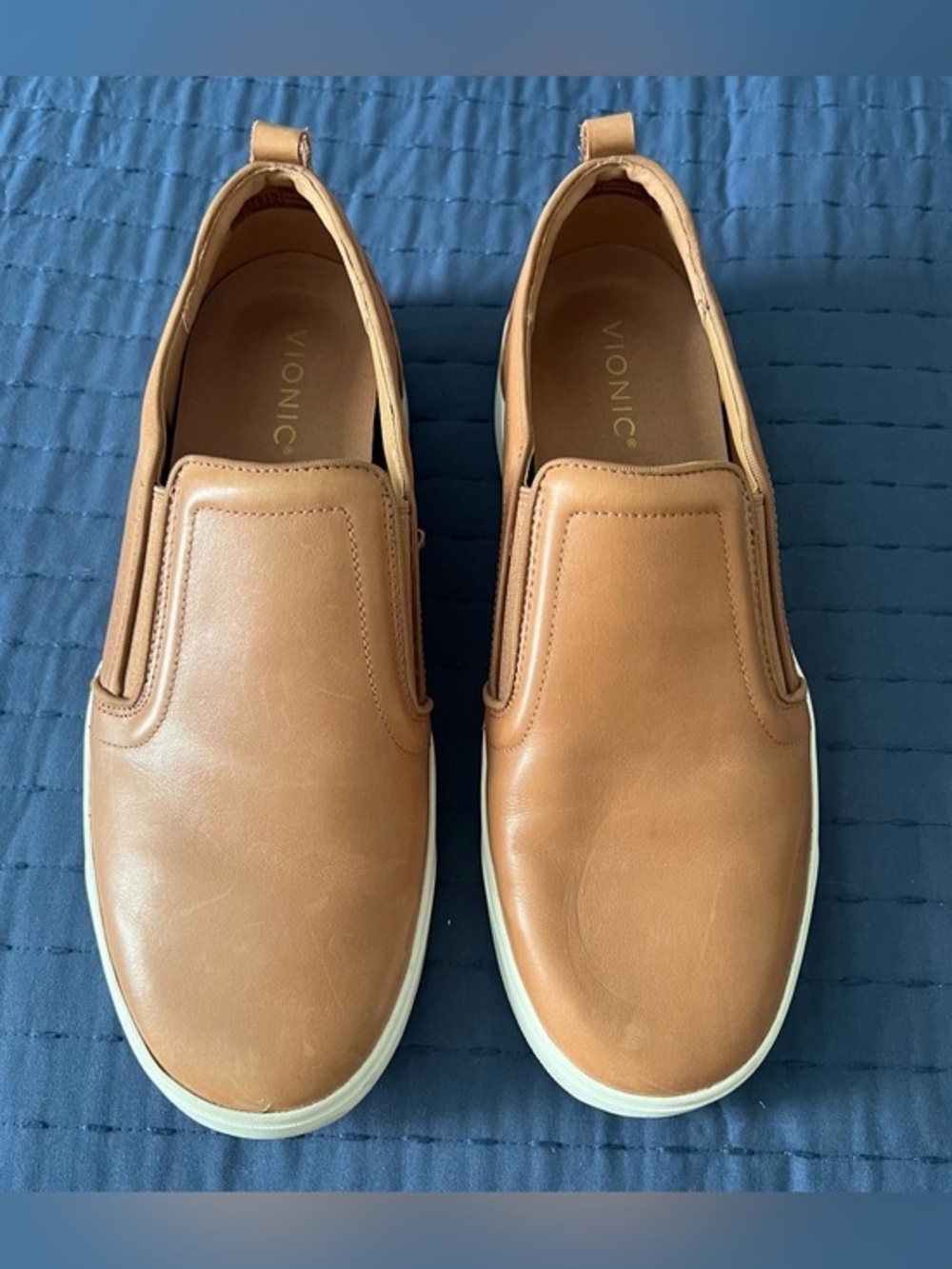 Vionic brown leather slip on sneakers size 12 women’s